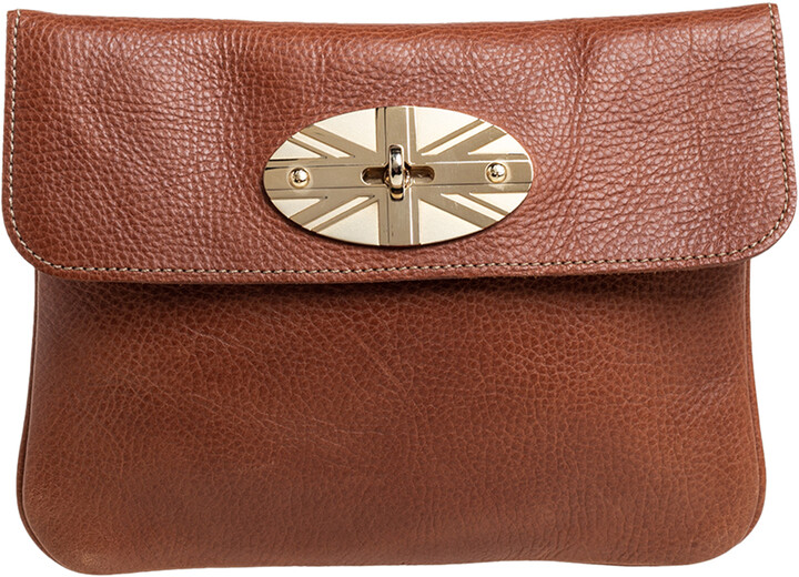 Mulberry Tan Leather Union Jack Clutch - ShopStyle