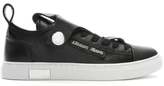 Thumbnail for your product : Armani Jeans White Pebbled Leather Low Top Sneakers
