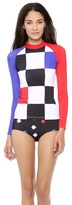 Thumbnail for your product : Pret-a-Surf Long Sleeve Colorblock Rash Guard Top