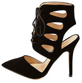 Thumbnail for your product : Charlotte Russe Anne Michelle Cut-Out Lace-Up Pointed Toe Pumps