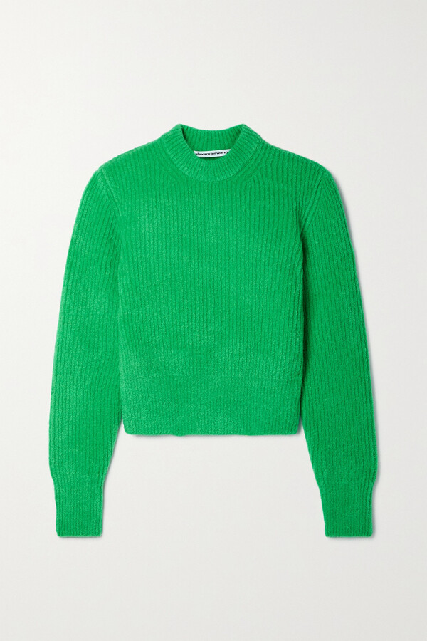 crop green sweater