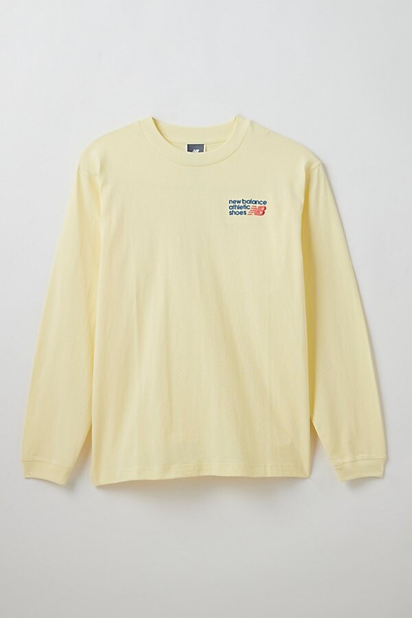 New Balance Athletics Embroidered Long Sleeve Tee in Blue