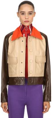 Marni Color Block Leather Jacket