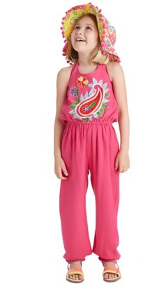 Toddler Girl's Masalababy Paisley Embroidered Halter Jumpsuit