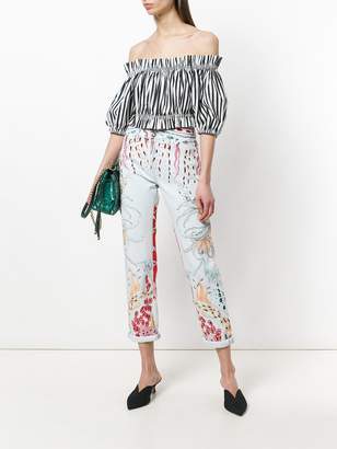 Roberto Cavalli cropped printed jeans