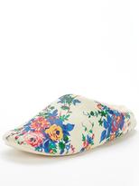 Thumbnail for your product : Bedroom Athletics Rosie Floral Lined Fleece Mule Slippers
