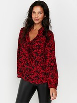 Thumbnail for your product : Wallis Shadow Ditzy Floral Frill Top - Red