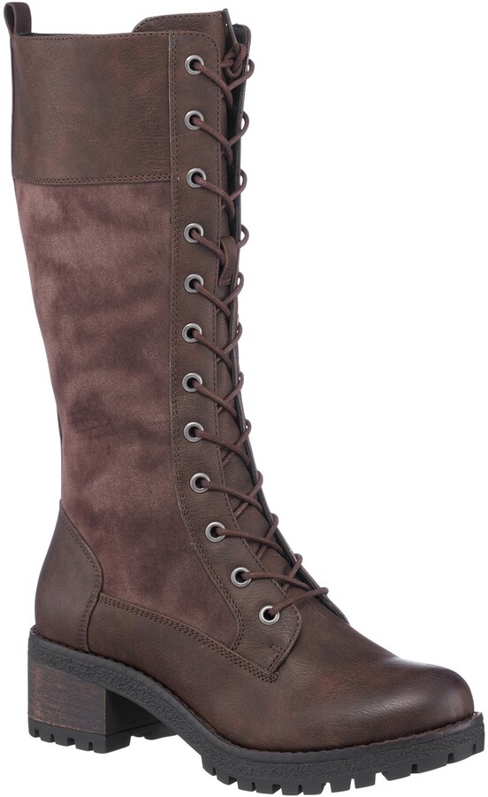 tall brown combat boots