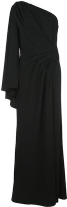 Tadashi Shoji Pleated One-Shoulder Gown