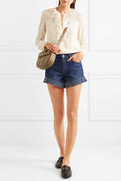Thumbnail for your product : RED Valentino Studed Ruffled Denim Shorts - Mid denim
