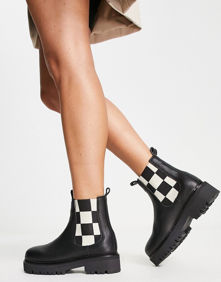 tommy jeans patent platform boots women's