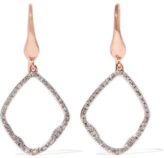 Monica Vinader Riva Rose Gold Vermeil Diamond Earrings - one size