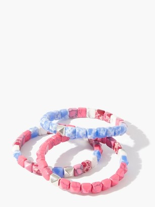 Isabel Marant Set Of Three Beaded Bracelets - Pink Multi