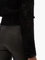 Thumbnail for your product : Frame Puff-sleeved Devore Velvet Top - Black