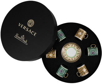 Versace Home Barocco Mosaic Espresso Cup & Saucer - Set of 6