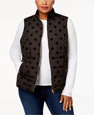 Charter Club Plus Size Flocked Vest, Created for Macy's