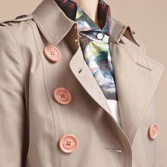 Burberry Resin Button Cotton Gabardine Trench Coat