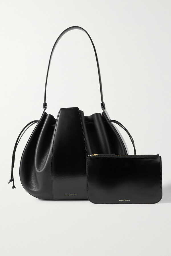 Mansur Gavriel Mini Lilium Leather Bucket Bag in Black