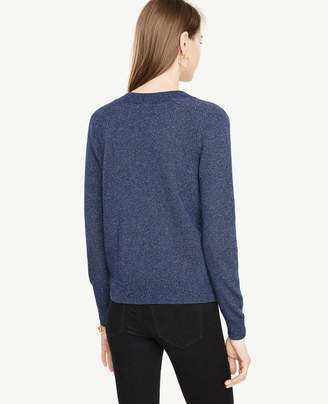 Ann Taylor Metallic Shimmer V-Neck Sweater