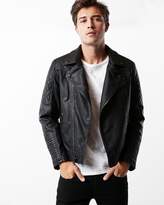 Thumbnail for your product : Express Vegan Leather Quilted Asymmetrical Moto Jacket