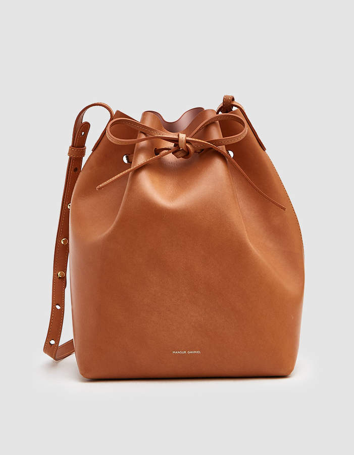 mansur gavriel tan bucket bag