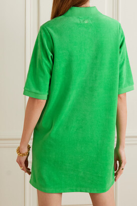 LOULOU STUDIO Cani Cotton-blend Velour Mini Dress - Green