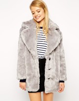 Thumbnail for your product : ASOS COLLECTION Faux Fur Coat with Oversized Collar
