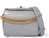 Alexander McQueen - Box Bag 19 Croc-effect Leather Shoulder Bag - Gray