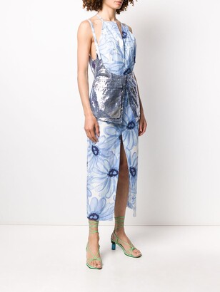 Jacquemus Layered Sequin-Embellished Floral-Print Dress
