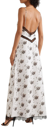 Brock Collection Onorina Lace-trimmed Floral-print Taffeta Maxi Dress
