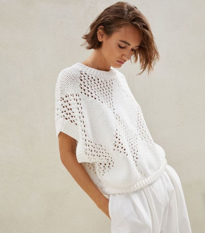 Open Knit Short Sleeve Sweater | Shop the world's largest collection 