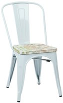 Thumbnail for your product : Office Star Bristow Metal Chair with Vintage Wood Seat (Set of 2)