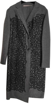 Ermanno Scervino Grey Wool Coat for Women