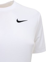 Thumbnail for your product : Nike Logo Print Slim Cropped Jersey T-shirt