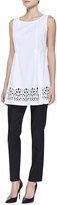 Thumbnail for your product : Lafayette 148 New York Laser-Cutout Sleeveless Top