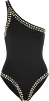 Thumbnail for your product : Norma Kamali One Shoulder Mio studded swimsuit