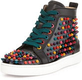 Thumbnail for your product : Christian Louboutin Multi-Spiked High-Top Sneaker, Black