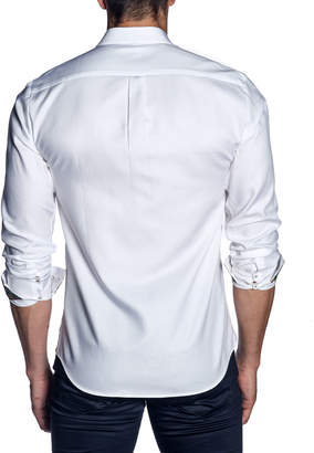 Jared Lang Men's Semi-Fitted Sport Shirt, White