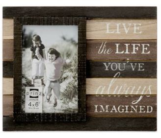 Prinz Kendall "Live the Life" 4-Inch x 6-Inch Picture Frame in Brown/Black