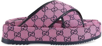 gucci multicolor platform sandals