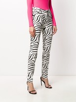 Thumbnail for your product : Philipp Plein High-Waisted Zebra Print Trousers