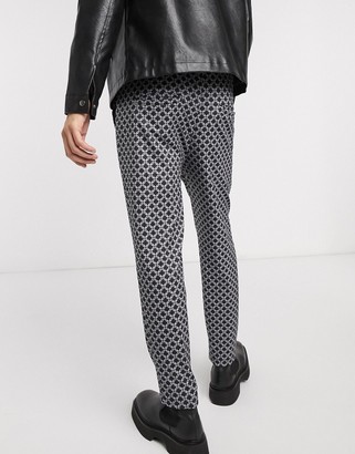 One Above Another tailored pants in geometric print