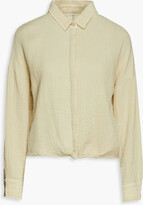 Thumbnail for your product : Monrow Twisted cotton-gauze shirt