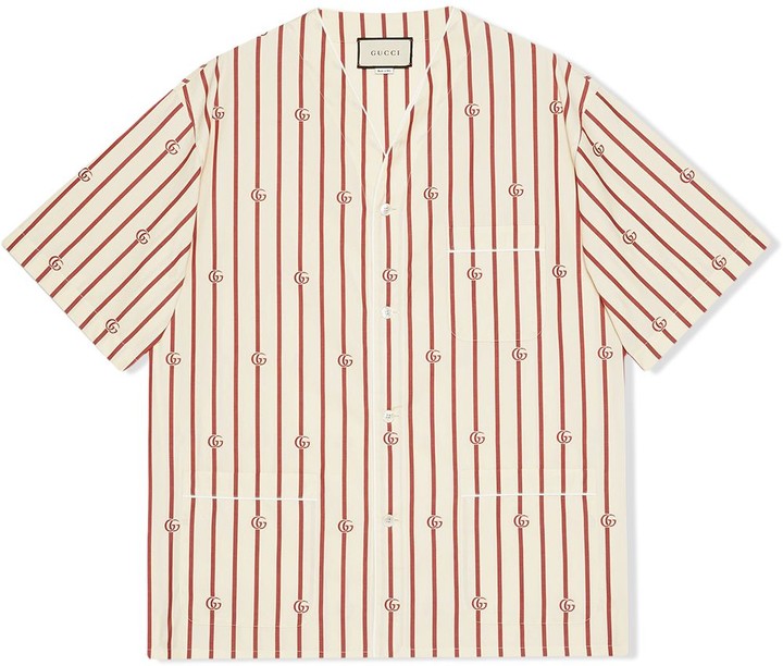 Gucci GG stripe bowling shirt - ShopStyle