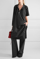 Thumbnail for your product : Balenciaga Striped Cotton-poplin Shirt Dress - Black