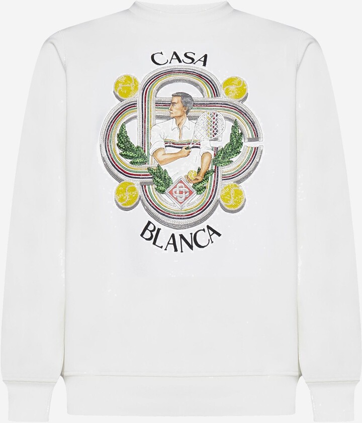 Casablanca White Cotton Sweatshirt - ShopStyle