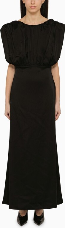 Jil Sander Long dress with black ruffles