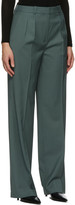 Thumbnail for your product : LOULOU STUDIO Green Pleated Trousers