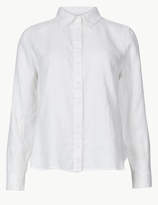 Thumbnail for your product : M&S CollectionMarks and Spencer PETITE Pure Linen Button Detailed Shirt