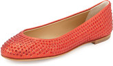 Thumbnail for your product : Giuseppe Zanotti Crystal-Embellished Ballet Flat, Red